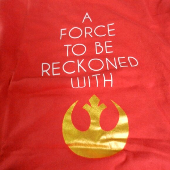 Star Wars Rebel Crewneck Sweatshirt Medium Red Logo Force To Be Reckoned With - Picture 8 of 9